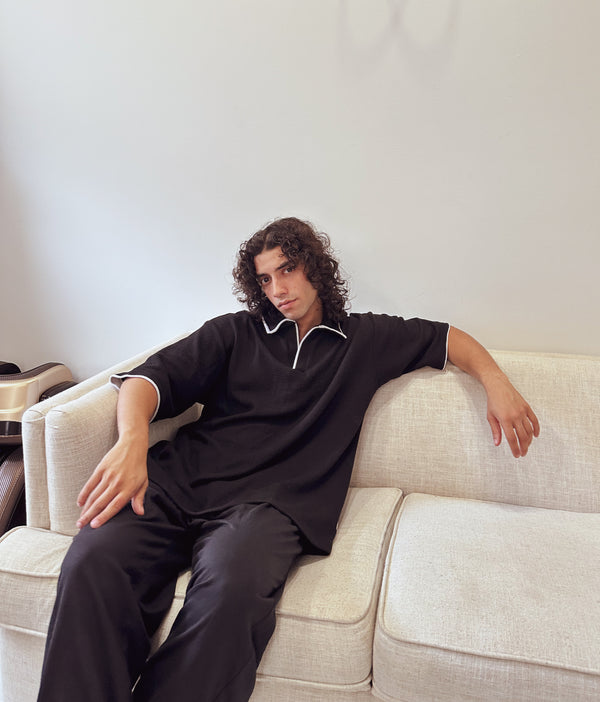 Waffle Terry Co-Ord – Black